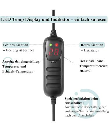 Fedour 300W Digital Aquarium Heater for 100-250L Fish & Turtle Tanks - Perfect Temperature Control for Salt & Fresh Water - Buy Online on GoSupps.com