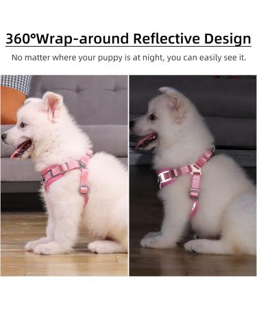 Rennaio No Pull Dog Harness & Leash Set - Adjustable Ultra Breathable Padded Vest for Small & Medium Dogs - Pink XL - Buy Online on GoSupps.com