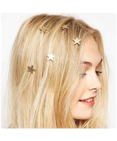 Yheakne Boho Star Hair Coils Swirls Spiral Hair Pins Gold Star Hair Studs Twist Star Hair Ring Swirl Hair Twists Coils Decorative Hair Accessories for Women and Girls Hairstyle Embellishment 5Pcs (Star) Stars