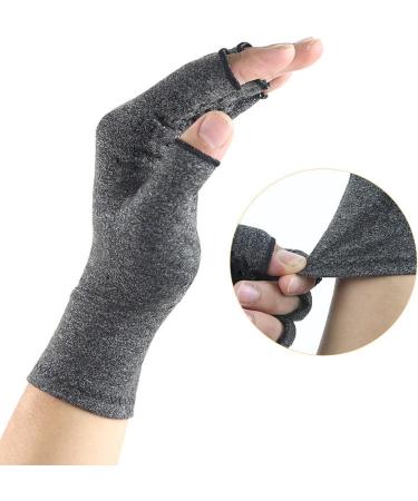 Compression Arthritis Gloves Joint Pain Relief Care Therapy Fingers Large Grey - Buy Online on GoSupps.com