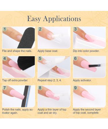 Aikker 20 Spring Colours Dip Powder Nail Kit - 27 Pcs Glitter Purple Pink Orange Acrylic Dipping Powder Set with Base Top Coat Activator - French Nail Art Manicure AK33 - Buy Online on GoSupps.com