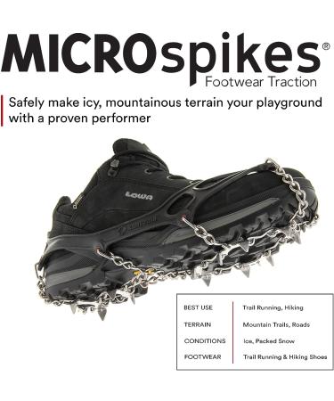 Kahtoola MICROspikes Black Large - Footwear Traction for Winter Trail Hiking & Ice Mountaineering - Buy Online on GoSupps.com