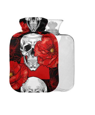 Heat bottle with a skull poppy flowers with reference 1 l small warm-up bag for pain relief bed with hand and feet without a BAP function