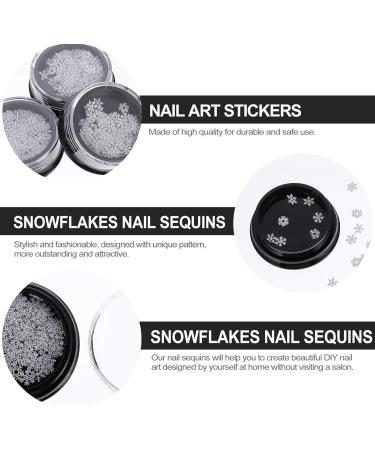 FRCOLOR 3 Boxes Christmas Nail Art Stickers 3D Glitter Snowflake Nail Decal White Nail Sequins Stickers Shining Flakes Manicure Decor for Girls Kids DIY Supplies - Buy Online on GoSupps.com