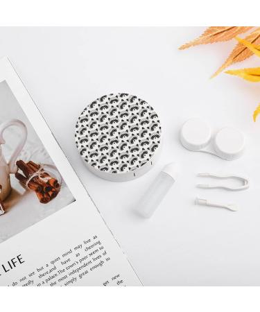Cute Raccoons Round Case For Contact Lens Kit Storage Box with Mirror Printed - Buy Online on GoSupps.com