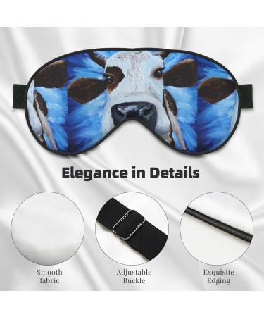 White Cow on Blue Oil Painting Sleep Mask | Adjustable Double-Sided Eye Mask | Soft Covers for Perfect Shading & Reduced Eye Edema - Shop Internationally - Buy Online on GoSupps.com