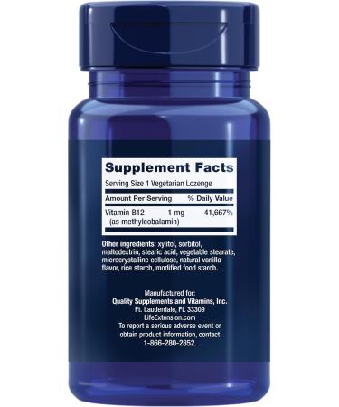 Life Extension Vitamin B12 Methylcobalamin 1mg & Vitamin D3 125 mcg (5000 IU) Supplement Bundle - 60 Count - Buy Online on GoSupps.com