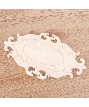 RORPOIR 1pc Unpainted Frames Decorative Appliques for Furniture Wood Onlays for Bed Flowers Carved - Buy Online on GoSupps.com