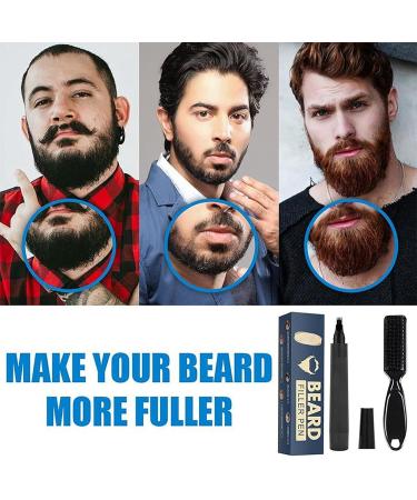Black Beard Pen - Men's Beard Filler Pencil for Natural Coverage - Waterproof & Sweatproof Beard Brush - Long-lasting Mustache Kit for Styling, Thickening & Defining - Enhance Face Hair Color - Buy Online on GoSupps.com