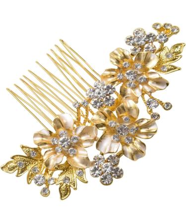 Viupolsor Wedding Bridal Hair Combs Vintage Imitation Crystal Hairpins Prom Jewelry Gold Silver Flower Pattern Hair Accessories Pins Women Gold - Buy Online on GoSupps.com