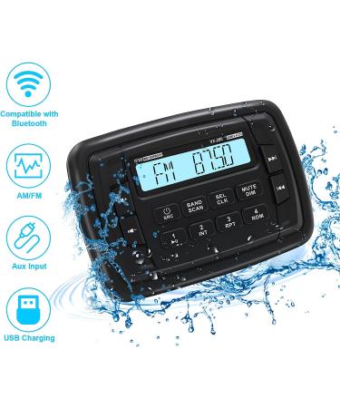 Marine Stereo Radio FM/AM USB for ATV UTV RZR XP900 Motorcycle Boat Golf Cart Truck SPA - Bluetooth Compatible Sound System - Buy Online on GoSupps.com