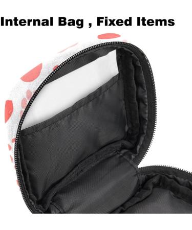 Portable Women's Binding-Storage Bags | Menstrual Cup Pocket & Female Pads for Teens | Pink Animal Paw Design - Buy Online on GoSupps.com
