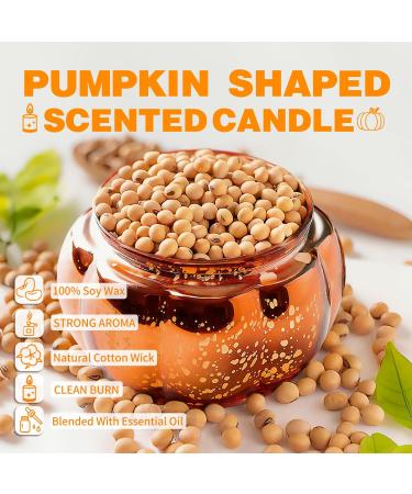 Pumpkin-Shaped Scented Candles | Black Vanilla & Truffle | Scented Candles for Halloween | Autumn Soy Candles for Home Scented | Large Jar 2 Wick Candle | 90 Hours Long Burning | Fall Candle Gift - Buy Online on GoSupps.com