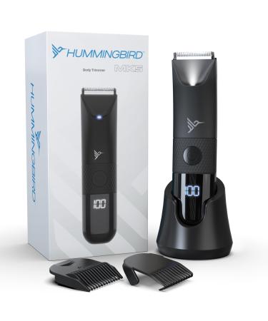 HUMMINGBIRD MK5 Pubic Hair Trimmer for Men Ceramic Blade No Nick No Cut Ball Trimmer Waterproof USB-C Rechargeable LED Display Charging Dock & Travel Pouch Body Trimmer & Ball Shaver