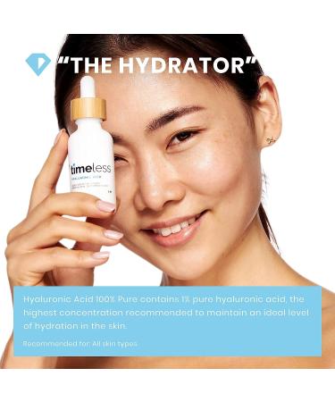 Timeless Skin Care Hyaluronic Acid 100% Pure Serum - 8 oz - Rehydrating Formula for Skin Tightness - Suitable for All Skin Types - 8 Fl Oz - Buy Online on GoSupps.com