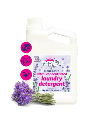 Originally Yellow Plant Based Laundry Detergent | Ultra-Concentrated Natural Laundry Detergent with Organic Lavender | High-Efficiency Clean Laundry Detergent Tough on Stains Gentle on Fabric | 64Oz