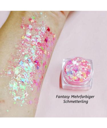  Dreamil 12 Colors Fluorescent Glitter Face Eye Hair Nail Body Glitter Gel Luminous Glitter for Festival Carnival Christmas Halloween (With 2 Makeup Sticks - Buy Online on GoSupps.com