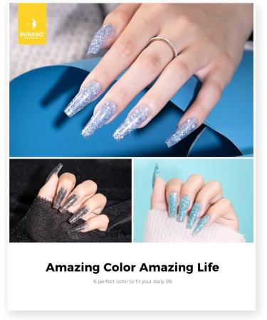 BURANO Poly Extension Gel Nail Kit - 6 Colors Builder Gel Set for Nail Art - DIY Starter Kit for Beginners & Professionals - Glitter Poly Nail Gel Gift - Buy Online on GoSupps.com