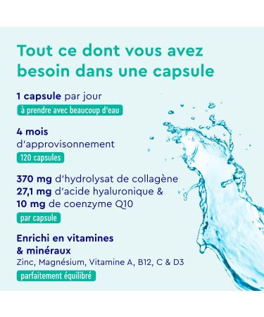Marine Collagen + Hyaluronic Acid & Q10 120 Capsules Enriched with Zinc Magnesium Vitamins B12 D3 A & C Premium Collagen Complex for Skin Hair & Joints* No Additives - Buy Online on GoSupps.com