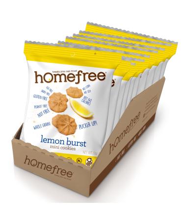 Homefree Treats You Can Trust Gluten Free Mini Cookies, Single Serve, Lemon Burst, 1.0 Ounce (Pack of 10)