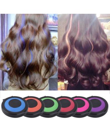 TEEROVA 6-colors Temporary Hair Dye Powder Cake Styling Hair Chalk Set Pastels Salon Kit - Buy Online on GoSupps.com