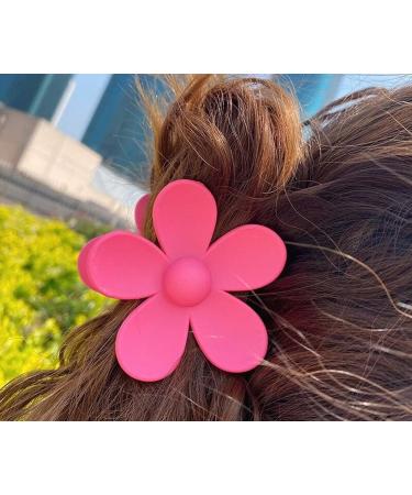Matte Flower Hair Claw Clip for Women - Large Strong Holder for Thick Hair | Y2K Styling Accessory in Dark Multi-color - Buy Online on GoSupps.com
