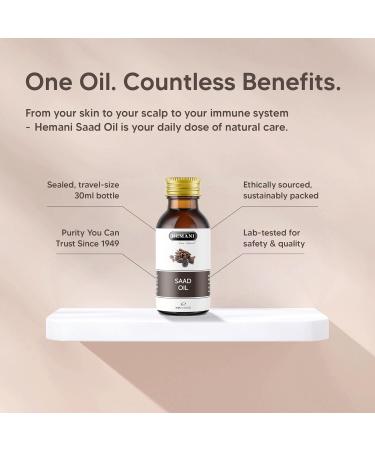 HEMANI Saad Oil 100% Natural Cold Pressed Halal Essential Oil - 30ml - Buy Online on GoSupps.com