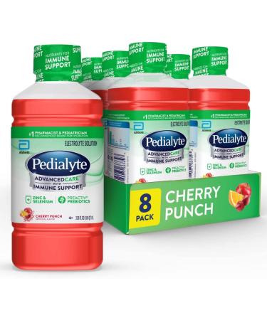 Pedialyte Advanced Care Cherry Punch Electrolyte Solution 33.8 Fl Oz - Pack of 8 - Buy Online on GoSupps.com