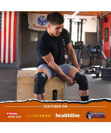 Jet Black Weight Lifting Knee Wraps (Pair) - 78 Length - Knee Support for Powerlifting & Squatting - Buy Online on GoSupps.com