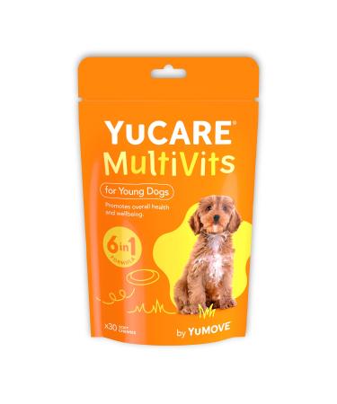 Lintbells YuCARE MultiVits Supplement for Young Dogs 6-in-1 Daily Vitamins for Dogs Under 3 Years 30 Multivitamin Chews White 30 count - Buy Online on GoSupps.com
