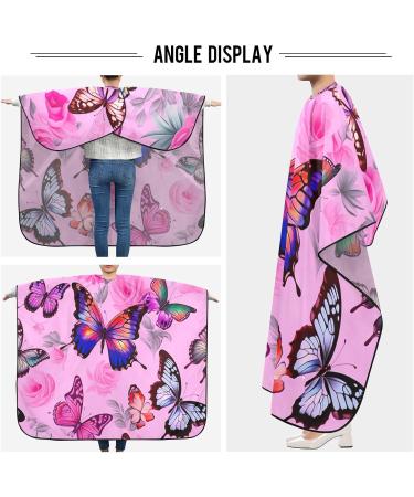 Kigai Butterfly Flowers Barber Cape - Professional Waterproof Hair Cutting Cape for Men & Women with Adjustable Snap Closure - Buy Online on GoSupps.com
