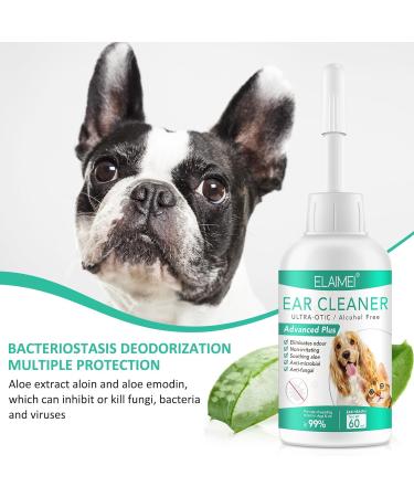 Ear Cleaner for Dogs Dog Ear Drops for Infection Antibiotics Dog Ear Infection Treatment for Puppy Cats and Dogs Sensitive Canine and Feline Care Solution Antibacterial & Antifungal Otic Medicine 60ML 60ML Ear Cleaner - Buy Online on GoSupps.com
