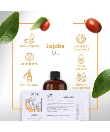 HBNO Jojoba Oil - 16 oz (475ml) Value Size - Ideal for Shampoos Conditioners Massage Blends Face wash Lotions and Skin Care Products. Jojoba 16 Fl Oz (Pack of 1) - Buy Online on GoSupps.com