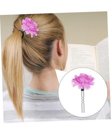 DOITOOL 1 Set Japanese-style hair clip plant hair stick set preserved flower artificial flower purple the flowers french barrette hair clips bridal hair clip polyester iron - Buy Online on GoSupps.com