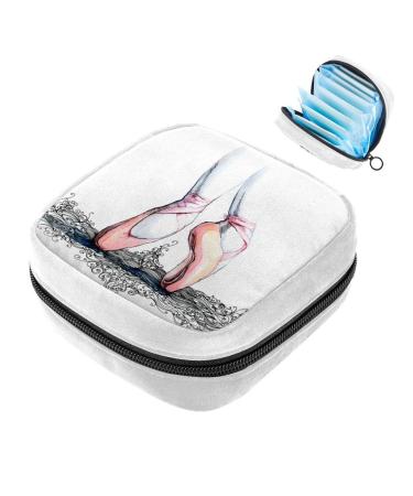GIAPB Sanitary Napkin Storage Bag Period Bag Tampon Bag Makeup Bag Pad Pouch Ballet Pose Background Color1414