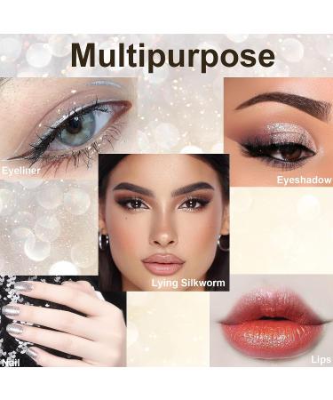 Rosarden Liquid Glitter Eyeliner - Metallic White Diamond - Waterproof, Long Lasting & High Pigmented - Sparkle Eyeshadow for Eye Makeup - Buy Online on GoSupps.com