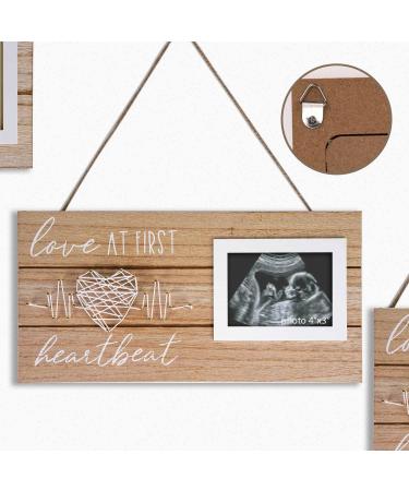 Love At First Heartbeat Sonogram Frame | New Mom Gifts and Nursery Decor for Pregnancy Announcement and Gender Reveal Baby Shower - Buy Online on GoSupps.com