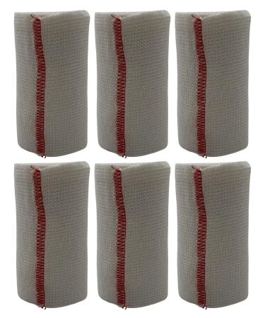 Elastic Bandage Wrap with Self-Closure 3" X 15 Feet Stretched Compression Bandage Wraps Latex Free Bandage for First Aid Sports Wrist and Ankle (6 Pack)
