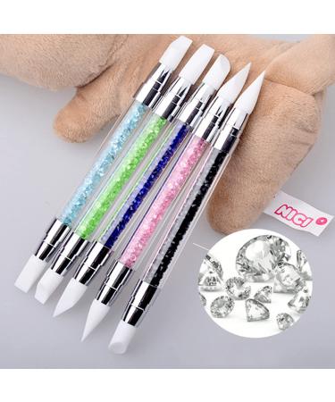 Buy 5-Pack Dual Tipped Silicone Rhinestone Nail Polish Carving Pen - Nail Art Sculpture & Dotting Tools for DIY Nail Art - Buy Online on GoSupps.com