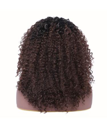 Hiaysan Ombre Brown Wig with Dark Roots | Natural Synthetic Afro Hair for Black Women - International Shipping - Buy Online on GoSupps.com