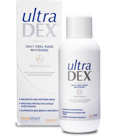 UltraDEX Daily Oral Rinse + Whitening 12hr Bad Breath Treatment Mouthwash - Alcohol Free, Mint Flavor, 6 x 500ml - Buy Online on GoSupps.com