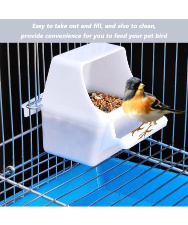 TYVOM 2PCS Poultry Drinker Bird Food Feeder for Cage Bird Waterer Feeder Cage Accessories for Parrots Cockatiel Pigeon Sparrow Bird Cage Bowl(White) - Buy Online on GoSupps.com