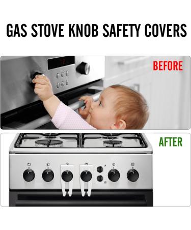 Leofeck 6 PCS Silicone Stove Knob Covers Child Proof Gas Stove Knob Safety Covers with Friction Avoiding Children Turning on Gas Stove Durable Stove Knob Covers Keep Safety for Kids Pets (White) - Buy Online on GoSupps.com