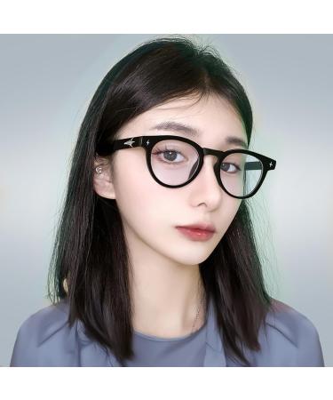 Buy SERONI TR90 Round Frame Blue Light Blocking Glasses | Anti-UV Computer Reading Glasses for Men & Women - 51mm Clear Lens - Buy Online on GoSupps.com