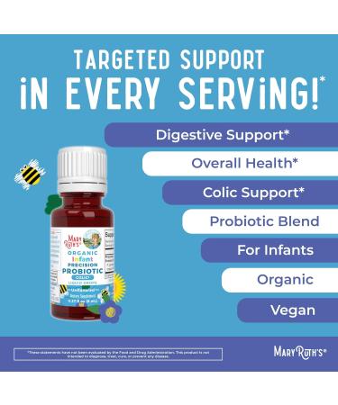 MaryRuth's Baby Probiotic Drops | Organic Liquid Probiotics for Digestive Health & Colic Relief | Vegan | 30 Servings - Buy Online on GoSupps.com