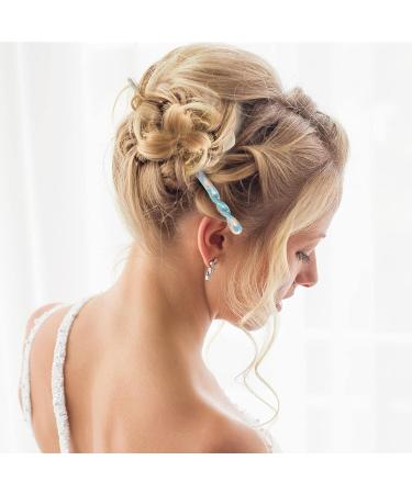 Vibrant Leopard Print Acetate Hair Sticks Set with Flannelette Bag - Hair Accessories for Women and Girls - Buy Online on GoSupps.com