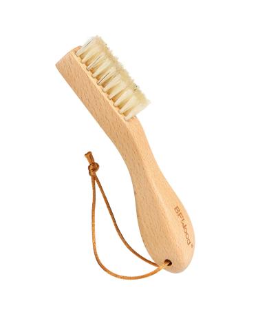 BFWood Laundry Stain Brush, Natural Soft Boar Bristle for Scrubbing Out Tough Stains on Delicate Fabrics, Knits, Cotton, Linens, No Damage
