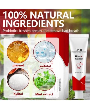 OIXYAZ SP8 Probiotic Toothpaste 120 g brightens and cares for teeth cleans thoroughly removes stains and freshens breath - Buy Online on GoSupps.com