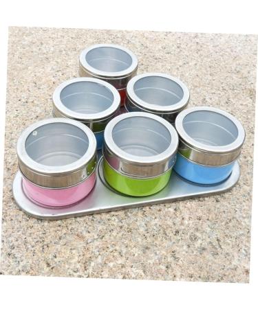 Zerodeko 6pcs Dispenser Container Seasoning Pots Steel Bottle Spice Cans Spice Jar Spice Box Visible 6.3*6.3CM As Shown - Buy Online on GoSupps.com