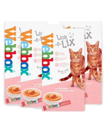 Webbox Cats Delight Lick E Lix Treats 4 Pack Contains 5 X Salmon Yoghurty Treats (20 Sachets)  - Buy Online on GoSupps.com